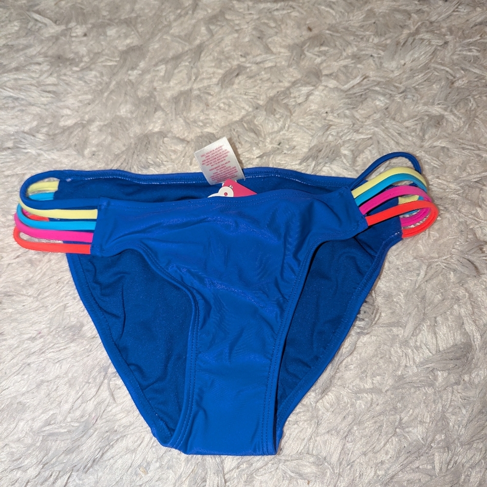 Nwt Xhilaration Blue Multicolor Bikini Bottoms Sz M